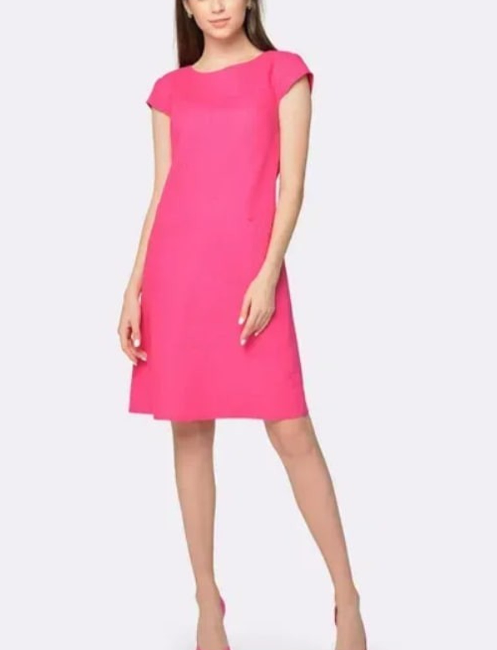 Boden Bodycon Pink Mini Dress Pockets Bright Pencil Skirt Sz 16 A010342